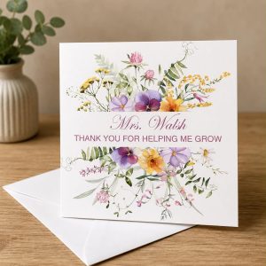 Personalised Thank You Teacher Card (Floral)