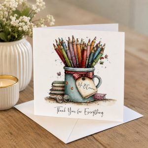 Personalised Thank You Teacher Card (Pencils)
