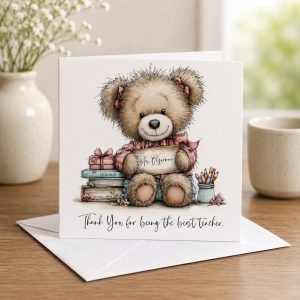 Personalised Thank You Teacher Card (Teddy)