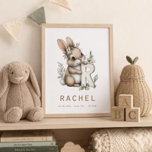Baby Nursery Name Print with Birth details